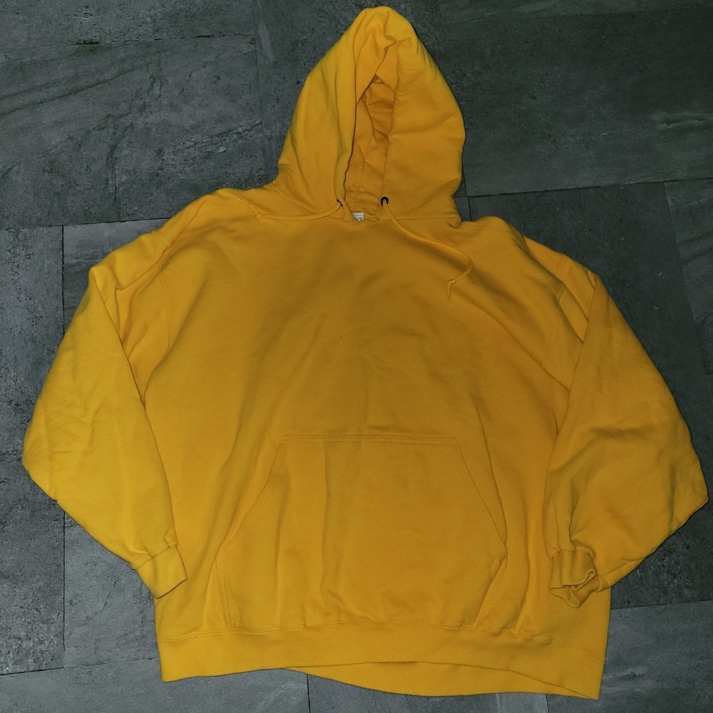 Vintage 90s Nike Pullover Blank Hoodie Men Size 2XL Yellow Made In USA